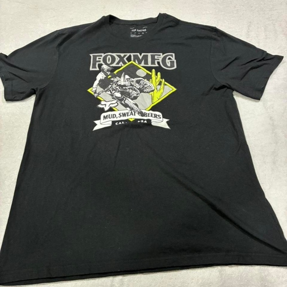 FOX MFG men's Mud-sweet-T-shirt XL size short sleeve Black Fox Racing tee. SKU53